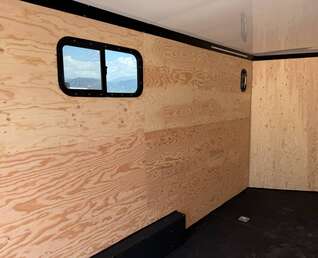 Thumbnail Photo of 2026 Royal 7.5x16 Cargo Enclosed Trailer Insulated Camping Package w/ Black Trim, Side Windows, Ramp Door, Charcoal Grey