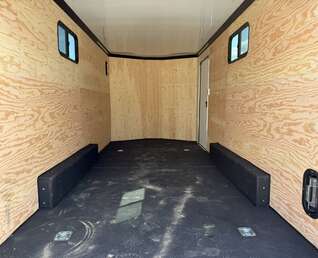 Thumbnail Photo of 2026 Royal 7.5x16 Cargo Enclosed Trailer Insulated Camping Package w/ Black Trim, Side Windows, Ramp Door, Charcoal Grey