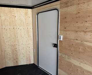 Thumbnail Photo of 2026 Royal 7.5x16 Cargo Enclosed Trailer Insulated Camping Package w/ Black Trim, Side Windows, Ramp Door, Charcoal Grey