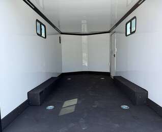 Thumbnail Photo of 2026 Royal 8.5x16 V Nose Cargo Enclosed Trailer Camping Package White w/ Blackout Pkg, Insulated, Ramp Door, White Walls, 2x Windows & More!