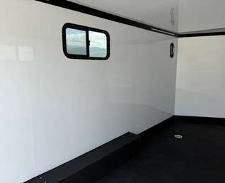 Thumbnail Photo of 2026 Royal 8.5x16 V Nose Cargo Enclosed Trailer Camping Package White w/ Blackout Pkg, Insulated, Ramp Door, White Walls, 2x Windows & More!