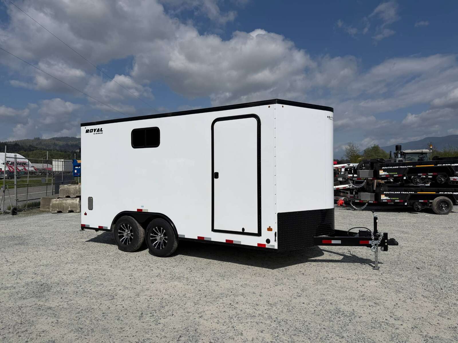 Photo of 2026 Royal 8.5x16 V Nose Cargo Enclosed Trailer Camping Package White w/ Blackout Pkg, Insulated, Ramp Door, White Walls, 2x Windows & More!