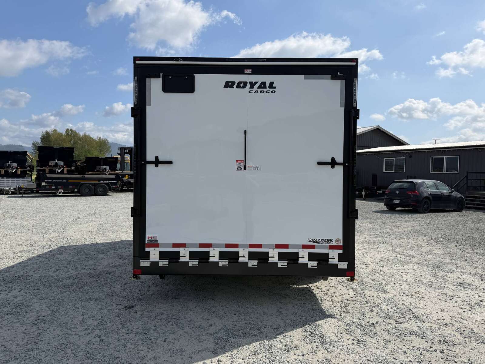 Photo of 2026 Royal 8.5x16 V Nose Cargo Enclosed Trailer Camping Package White w/ Blackout Pkg, Insulated, Ramp Door, White Walls, 2x Windows & More!