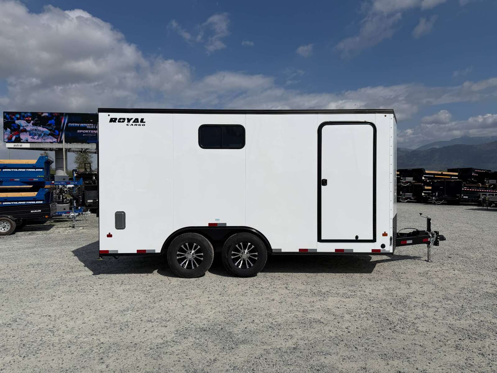 Photo of 2026 Royal 8.5x16 V Nose Cargo Enclosed Trailer Camping Package White w/ Blackout Pkg, Insulated, Ramp Door, White Walls, 2x Windows & More!