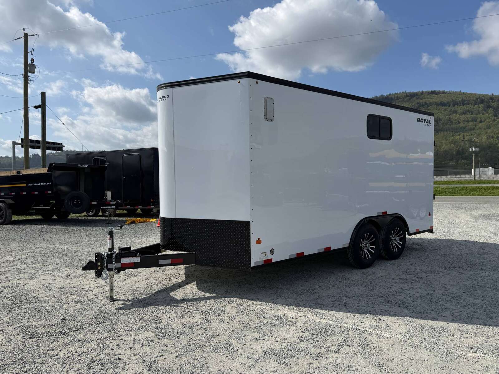 Photo of 2026 Royal 8.5x16 V Nose Cargo Enclosed Trailer Camping Package White w/ Blackout Pkg, Insulated, Ramp Door, White Walls, 2x Windows & More!