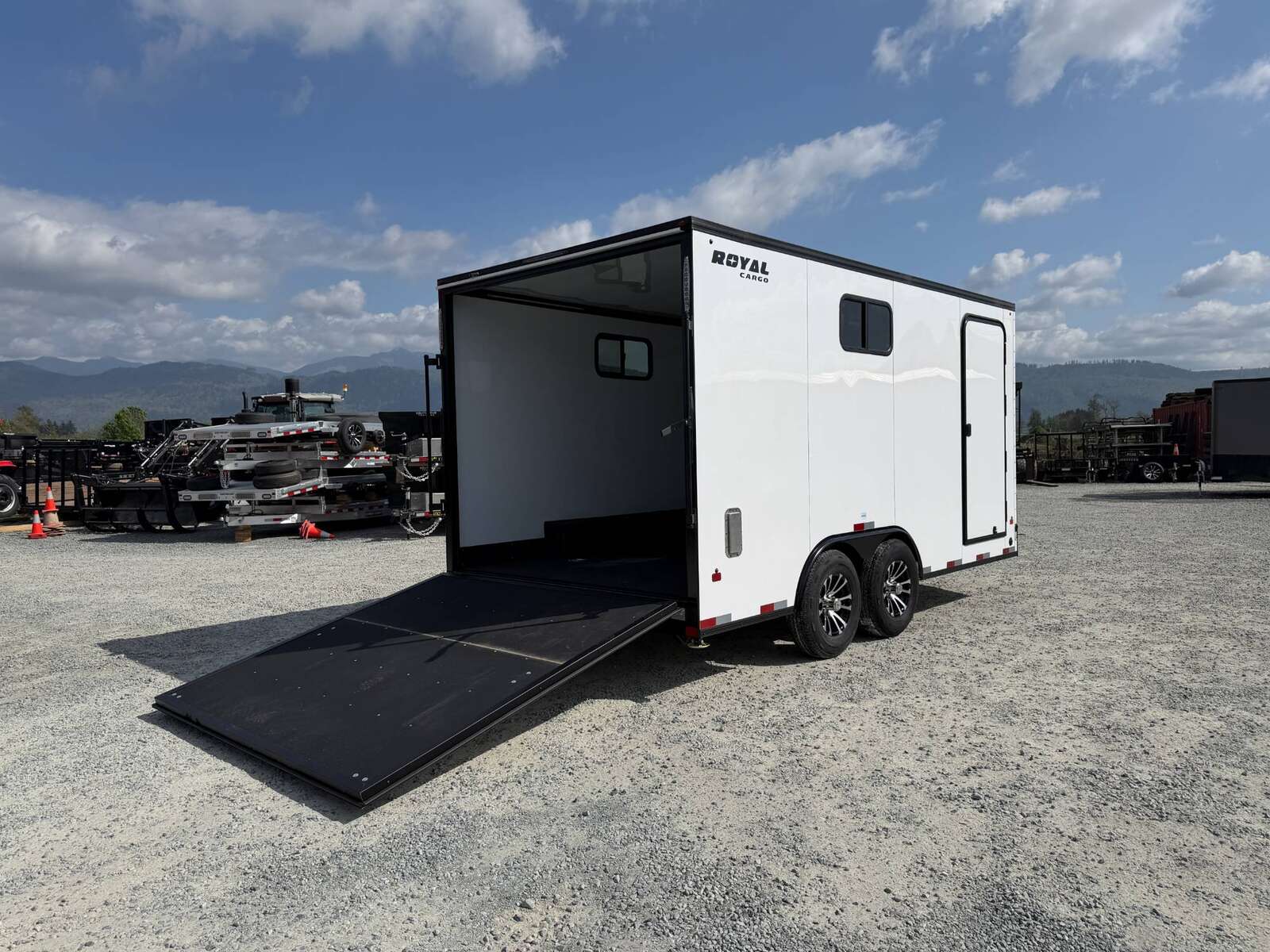 Photo of 2026 Royal 8.5x16 V Nose Cargo Enclosed Trailer Camping Package White w/ Blackout Pkg, Insulated, Ramp Door, White Walls, 2x Windows & More!