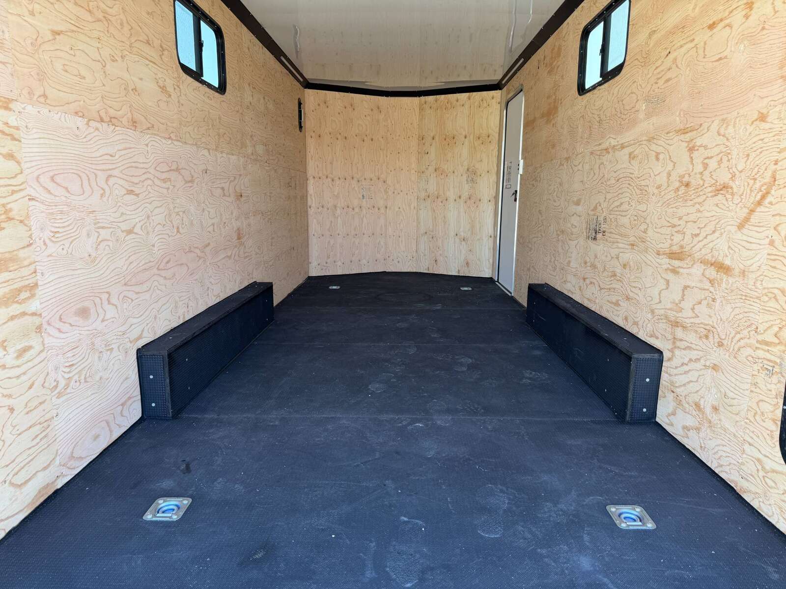 Photo of 2026 Royal 7.5x18 Cargo Enclosed Trailer Insulated Camping Package w/ Black Trim, Side Windows, Ramp Door, Charcoal Grey