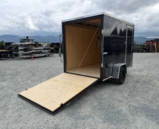 Thumbnail Photo of 2026 Impact Quake 6x10 V Nose Cargo / Enclosed Trailer Black Ramp Door Extra Height 2990lb GVW