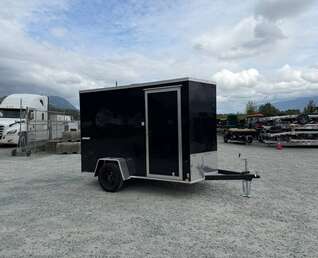 Thumbnail Photo of 2026 Impact Quake 6x10 V Nose Cargo / Enclosed Trailer Black Ramp Door Extra Height 2990lb GVW