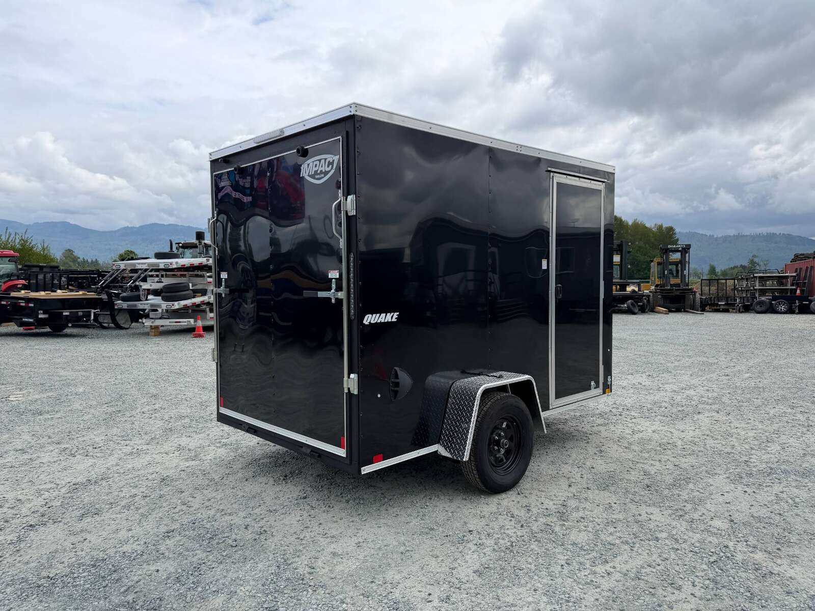 Photo of 2026 Impact Quake 6x10 V Nose Cargo / Enclosed Trailer Black Ramp Door Extra Height 2990lb GVW