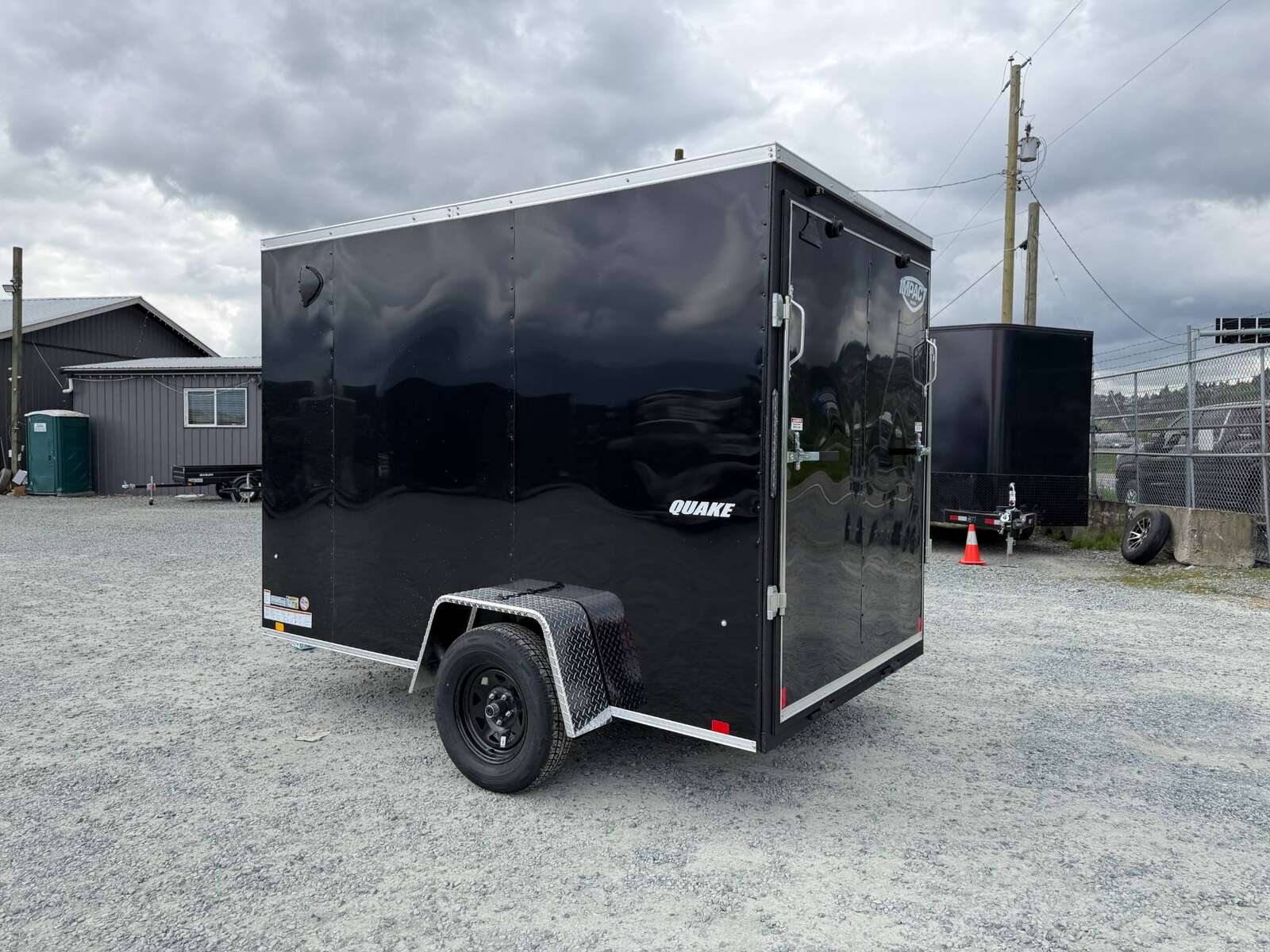 Photo of 2026 Impact Quake 6x10 V Nose Cargo / Enclosed Trailer Black Ramp Door Extra Height 2990lb GVW