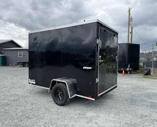 Thumbnail Photo of 2026 Impact Quake 6x10 V Nose Cargo / Enclosed Trailer Black Ramp Door Extra Height 2990lb GVW