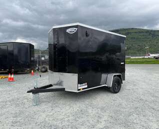 Thumbnail Photo of 2026 Impact Quake 6x10 V Nose Cargo / Enclosed Trailer Black Ramp Door Extra Height 2990lb GVW