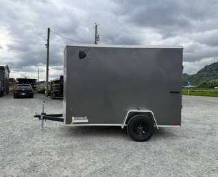 Thumbnail Photo of 2026 Impact Quake 6x10 V Nose Cargo / Enclosed Trailer Charcoal Grey Ramp Door Extra Height 2990lb GVW