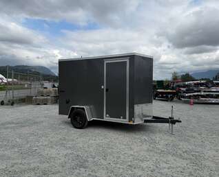 Thumbnail Photo of 2026 Impact Quake 6x10 V Nose Cargo / Enclosed Trailer Charcoal Grey Ramp Door Extra Height 2990lb GVW