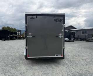 Thumbnail Photo of 2026 Impact Quake 6x10 V Nose Cargo / Enclosed Trailer Charcoal Grey Ramp Door Extra Height 2990lb GVW