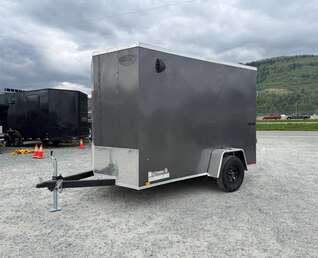 Thumbnail Photo of 2026 Impact Quake 6x10 V Nose Cargo / Enclosed Trailer Charcoal Grey Ramp Door Extra Height 2990lb GVW