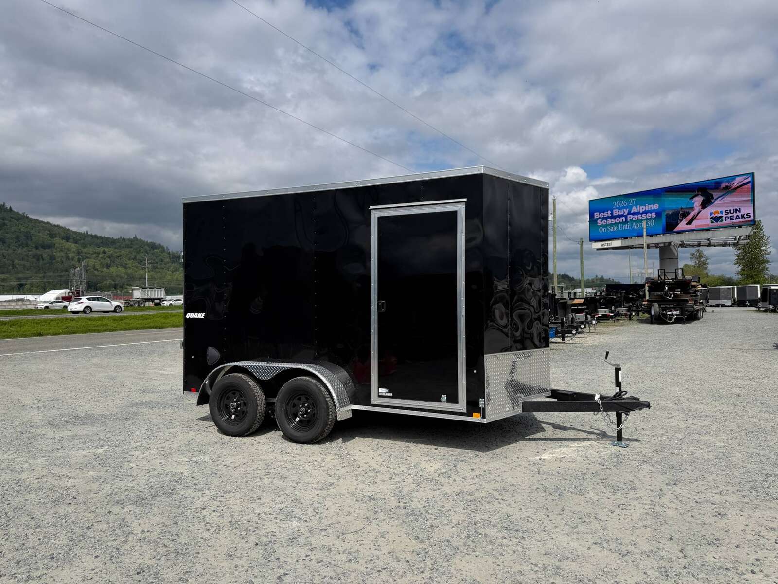 Photo of 2026 Impact Quake 7x12 Cargo Enclosed Trailer Tandem Axle 7000lb GVW Black Extra Height w/ Ramp Door