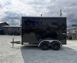 Thumbnail Photo of 2026 Impact Quake 7x12 Cargo Enclosed Trailer Tandem Axle 7000lb GVW Black Extra Height w/ Ramp Door