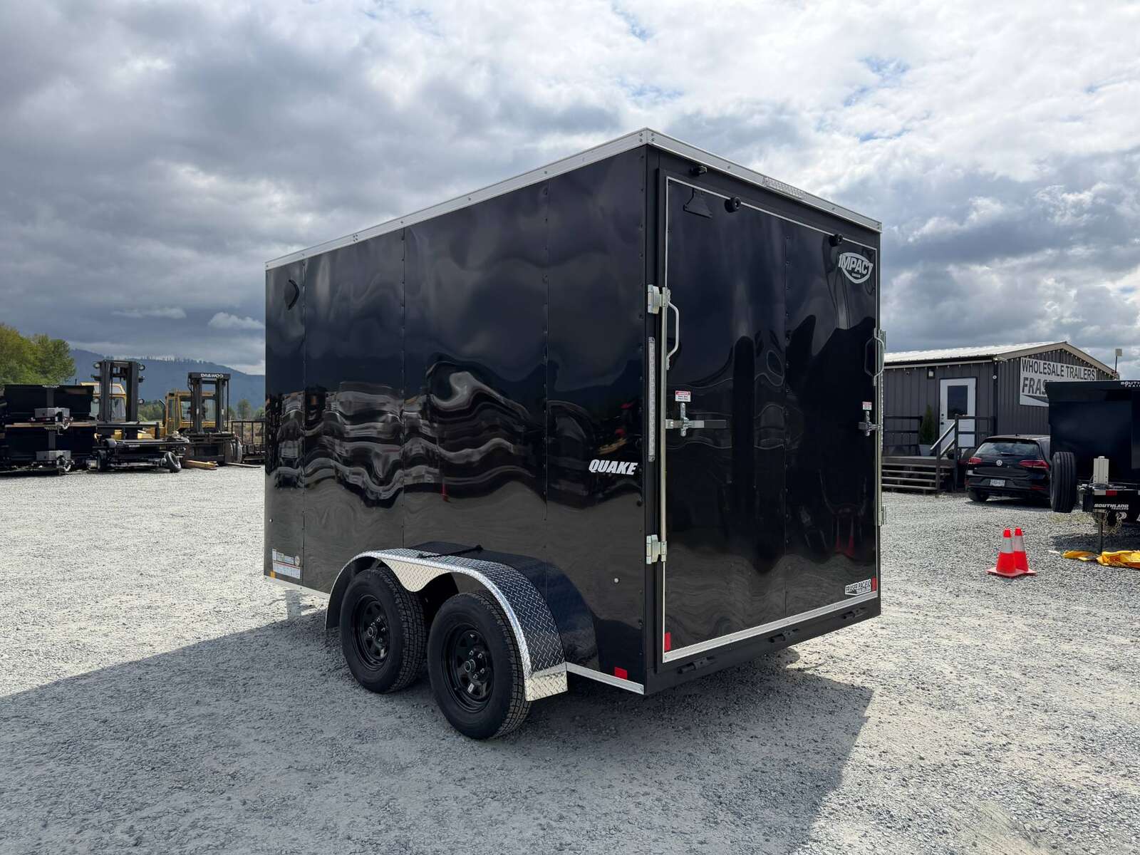 Photo of 2026 Impact Quake 7x12 Cargo Enclosed Trailer Tandem Axle 7000lb GVW Black Extra Height w/ Ramp Door