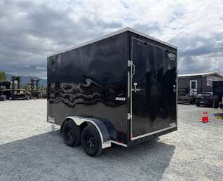 Thumbnail Photo of 2026 Impact Quake 7x12 Cargo Enclosed Trailer Tandem Axle 7000lb GVW Black Extra Height w/ Ramp Door