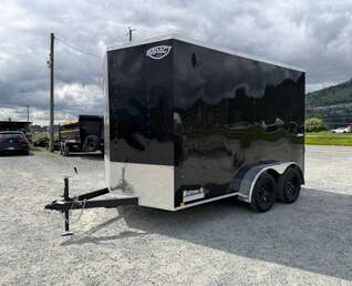 Thumbnail Photo of 2026 Impact Quake 7x12 Cargo Enclosed Trailer Tandem Axle 7000lb GVW Black Extra Height w/ Ramp Door