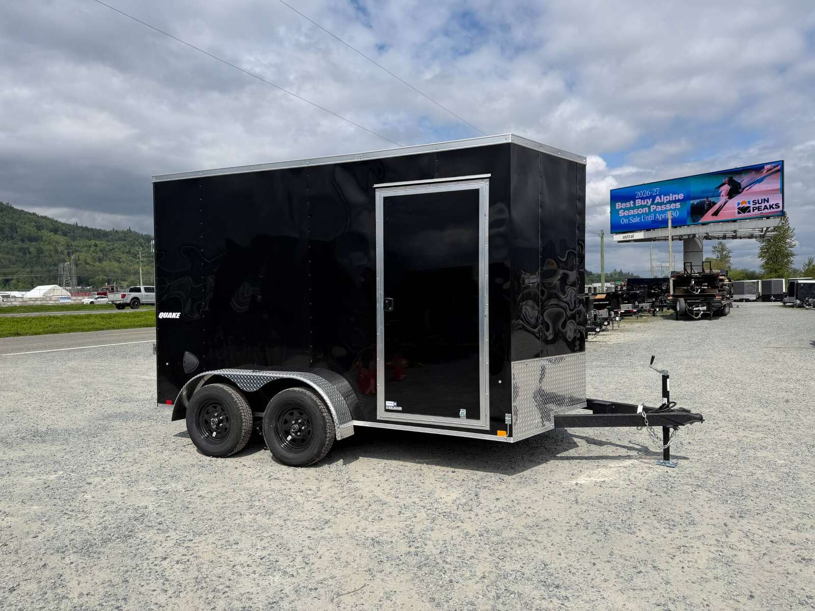 Photo of 2026 Impact Quake 7x12 Cargo Enclosed Trailer Tandem Axle 7000lb GVW Black Extra Height w/ Ramp Door