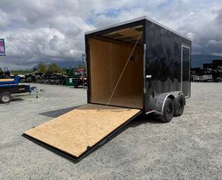 Thumbnail Photo of 2026 Impact Quake 7x12 Cargo Enclosed Trailer Tandem Axle 7000lb GVW Black Extra Height w/ Ramp Door