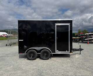 Thumbnail Photo of 2026 Impact Quake 7x12 Cargo Enclosed Trailer Tandem Axle 7000lb GVW Black Extra Height w/ Ramp Door