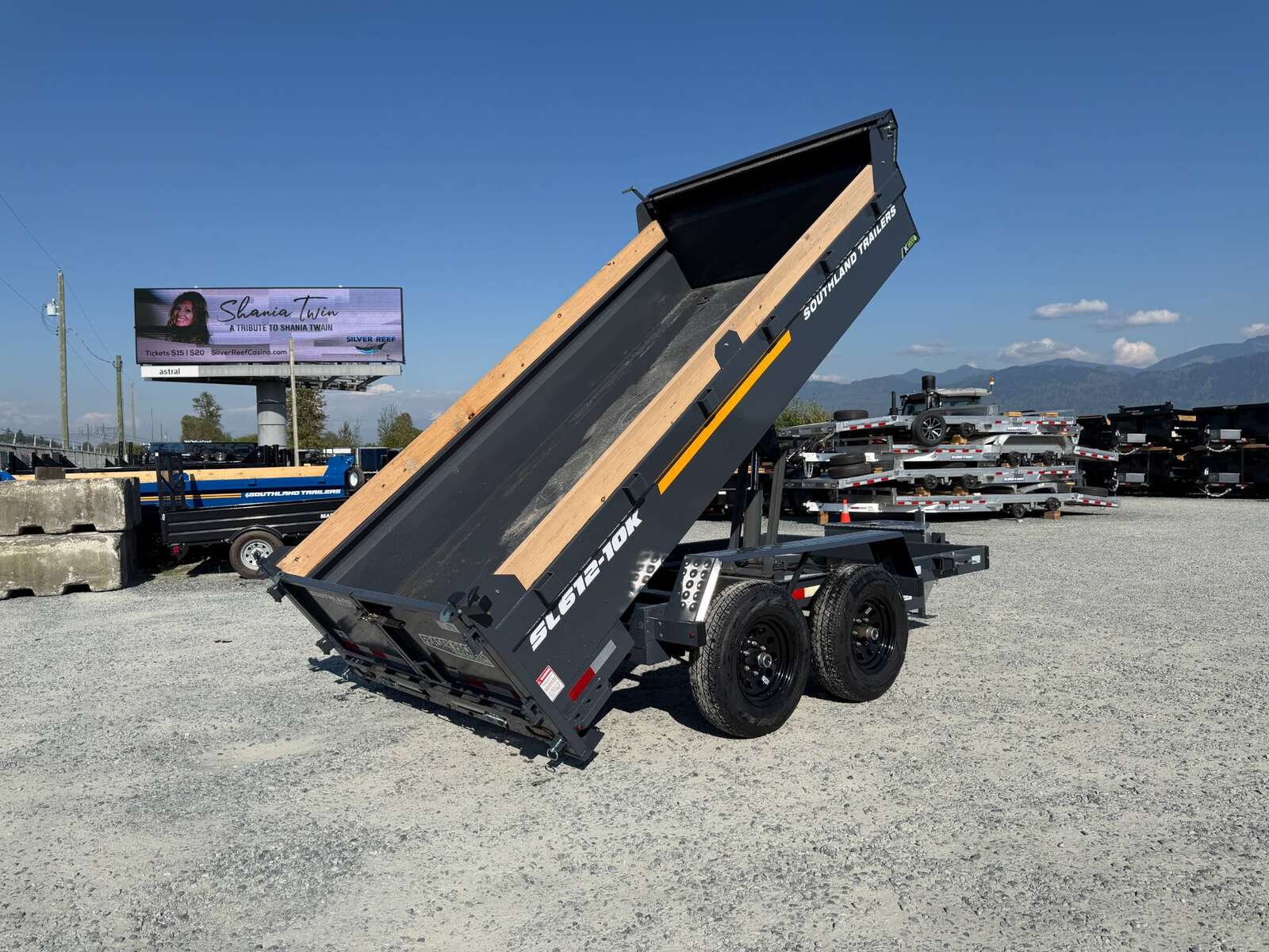 Photo of 2026 Southland 6X12 Dump Trailer 11,400LB GVW with Tarp and Ramps Charcoal Grey