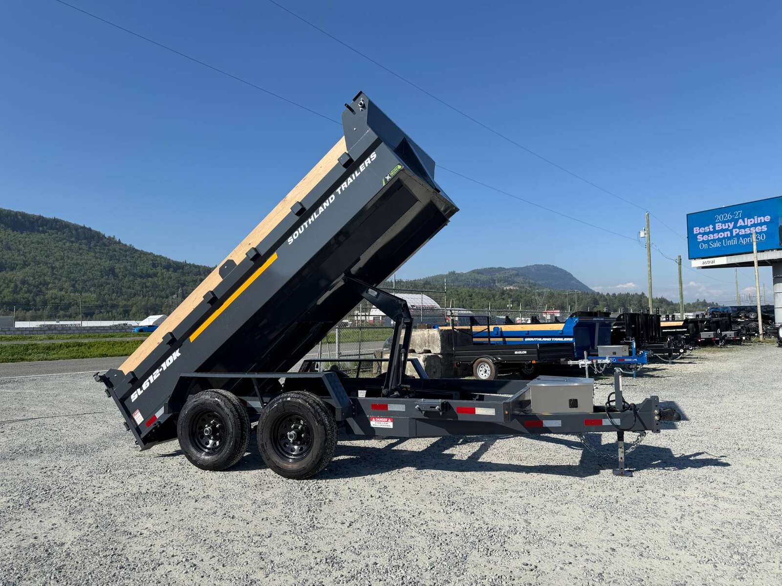 Photo of 2026 Southland 6X12 Dump Trailer 11,400LB GVW with Tarp and Ramps Charcoal Grey