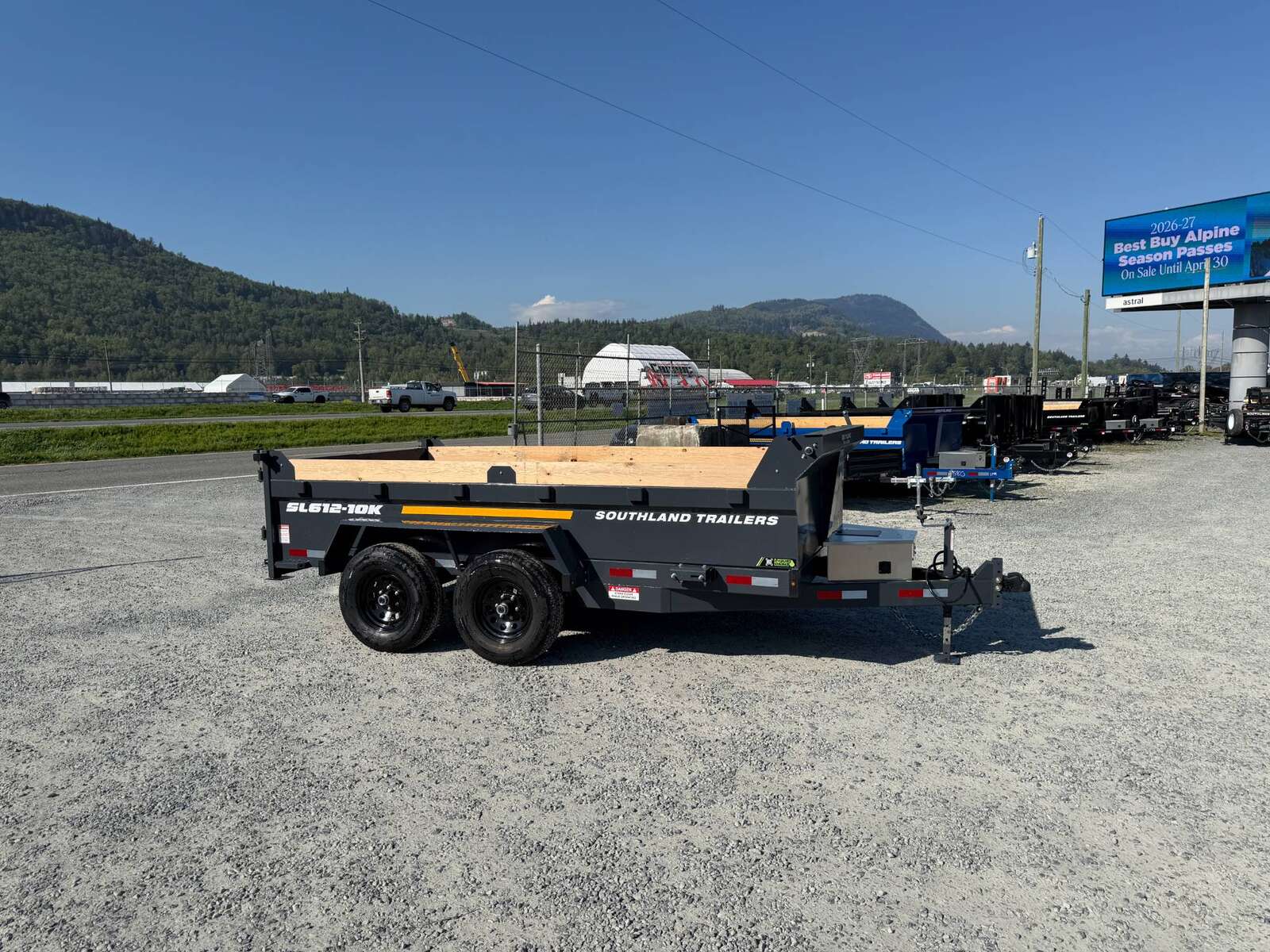 Photo of 2026 Southland 6X12 Dump Trailer 11,400LB GVW with Tarp and Ramps Charcoal Grey