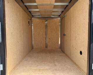 Thumbnail Photo of 2026 Impact Quake 6x10 V Nose Cargo / Enclosed Trailer Black Barn Doors Extra Height 2990lb GVW