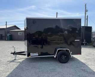 Thumbnail Photo of 2026 Impact Quake 6x10 V Nose Cargo / Enclosed Trailer Black Barn Doors Extra Height 2990lb GVW