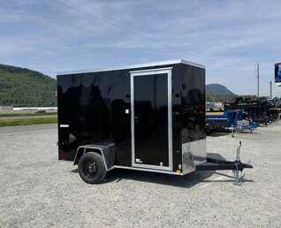 Thumbnail Photo of 2026 Impact Quake 6x10 V Nose Cargo / Enclosed Trailer Black Barn Doors Extra Height 2990lb GVW