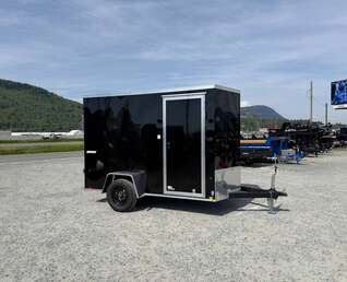 Thumbnail Photo of 2026 Impact Quake 6x10 V Nose Cargo / Enclosed Trailer Black Barn Doors Extra Height 2990lb GVW