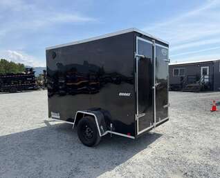 Thumbnail Photo of 2026 Impact Quake 6x10 V Nose Cargo / Enclosed Trailer Black Barn Doors Extra Height 2990lb GVW