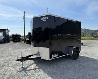 Thumbnail Photo of 2026 Impact Quake 6x10 V Nose Cargo / Enclosed Trailer Black Barn Doors Extra Height 2990lb GVW