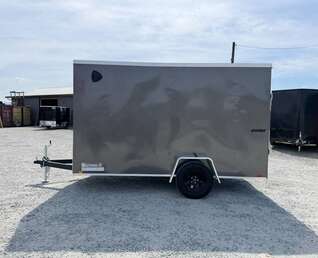 Thumbnail Photo of 2026 Impact Quake 6x12 V Nose Cargo / Enclosed Trailer Charcoal Grey Ramp Door Extra Height 2990lb GVW