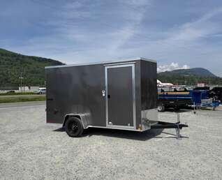 Thumbnail Photo of 2026 Impact Quake 6x12 V Nose Cargo / Enclosed Trailer Charcoal Grey Ramp Door Extra Height 2990lb GVW