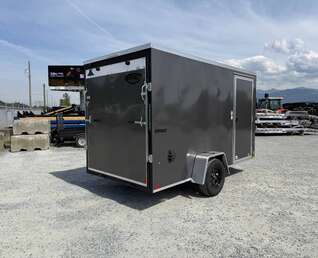 Thumbnail Photo of 2026 Impact Quake 6x12 V Nose Cargo / Enclosed Trailer Charcoal Grey Ramp Door Extra Height 2990lb GVW