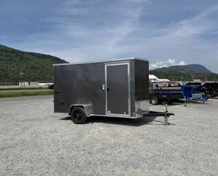 Thumbnail Photo of 2026 Impact Quake 6x12 V Nose Cargo / Enclosed Trailer Charcoal Grey Ramp Door Extra Height 2990lb GVW