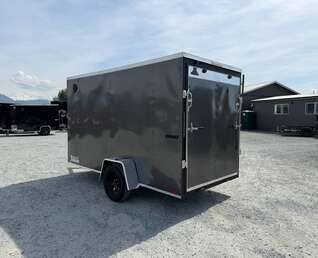 Thumbnail Photo of 2026 Impact Quake 6x12 V Nose Cargo / Enclosed Trailer Charcoal Grey Ramp Door Extra Height 2990lb GVW