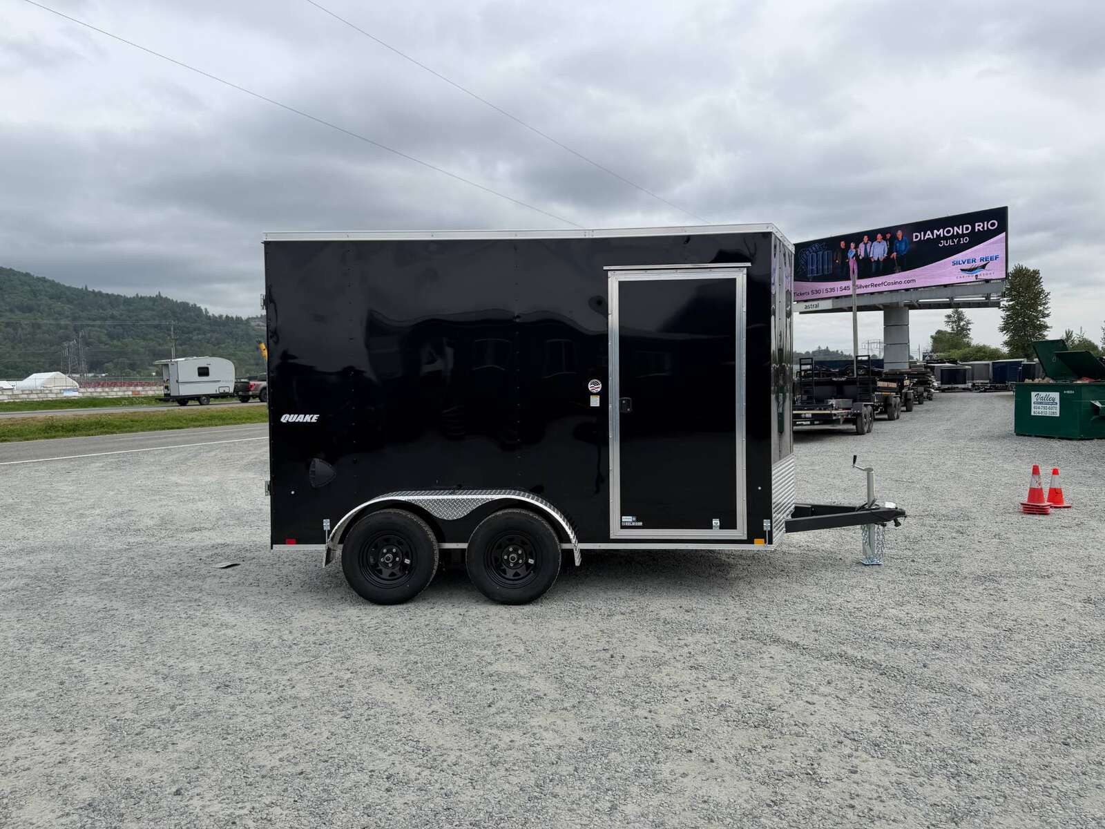 Photo of 2026 Impact Quake 7x12 Cargo Enclosed Trailer Tandem Axle 7000lb GVW Black Extra Height w/ Barn Doors