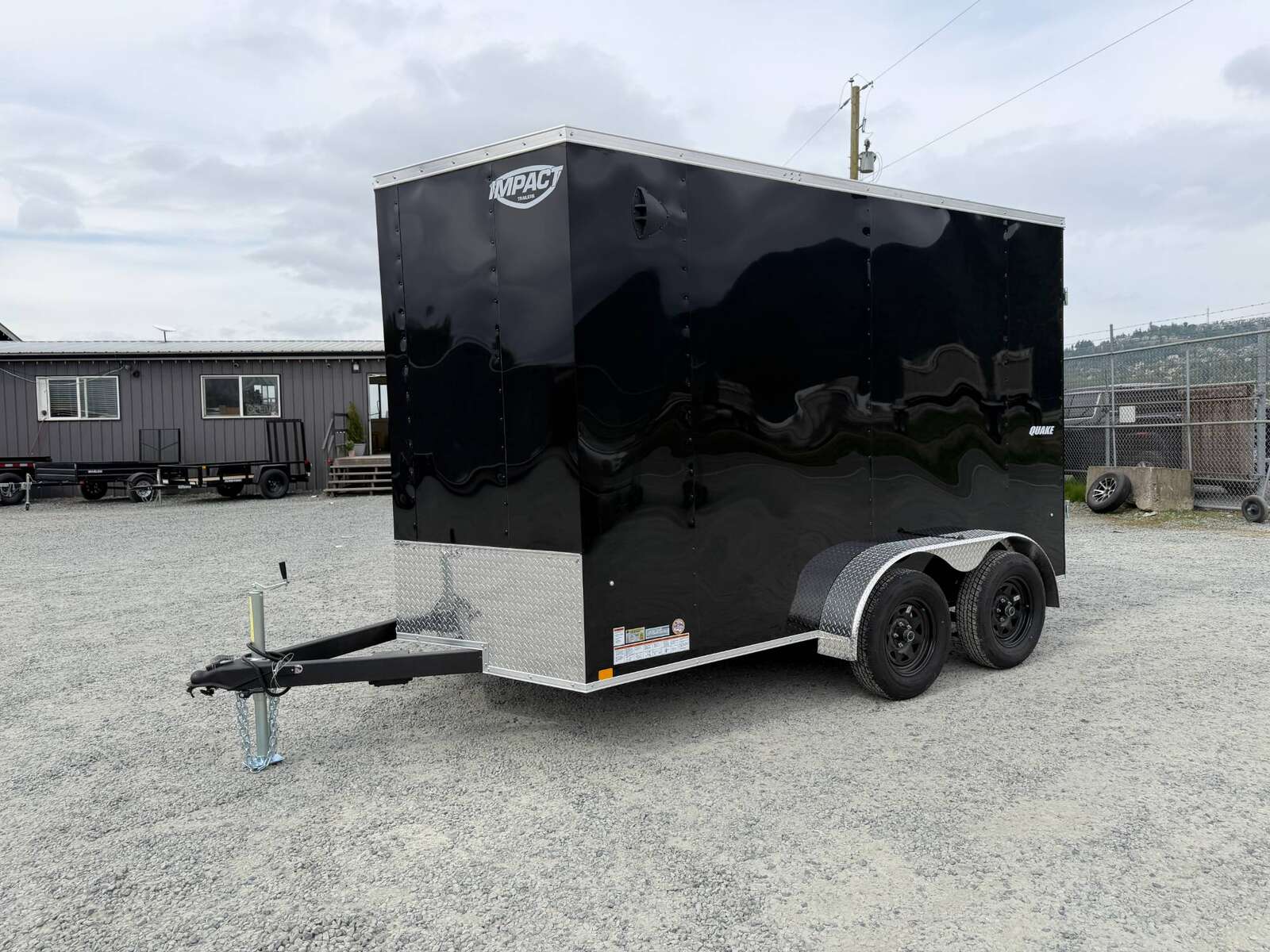 Photo of 2026 Impact Quake 7x12 Cargo Enclosed Trailer Tandem Axle 7000lb GVW Black Extra Height w/ Barn Doors