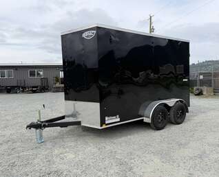 Thumbnail Photo of 2026 Impact Quake 7x12 Cargo Enclosed Trailer Tandem Axle 7000lb GVW Black Extra Height w/ Barn Doors