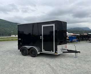 Thumbnail Photo of 2026 Impact Quake 7x12 Cargo Enclosed Trailer Tandem Axle 7000lb GVW Black Extra Height w/ Barn Doors