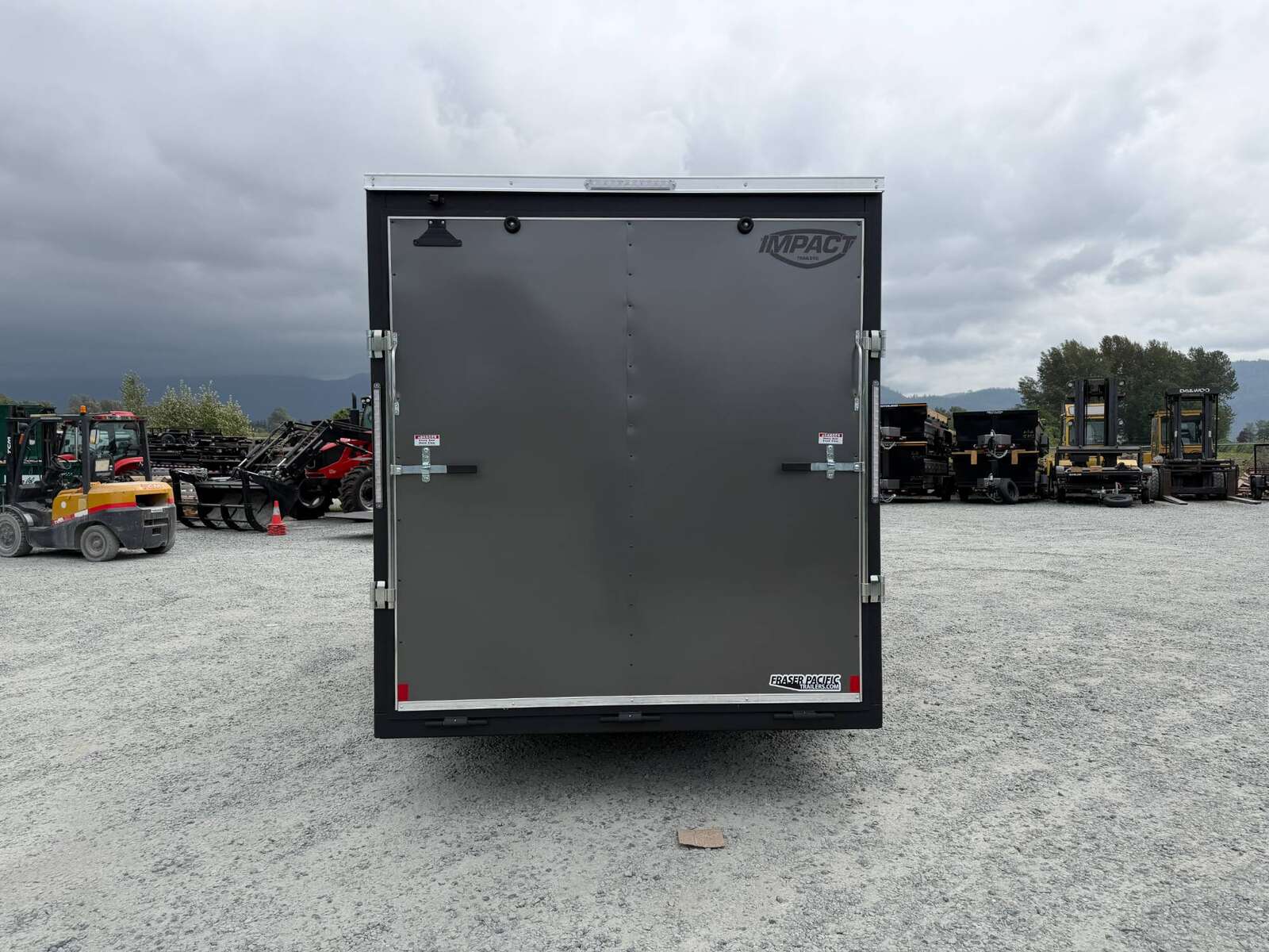 Photo of 2026 Impact Quake 7X16 V-Nose Ramp Door Cargo / Enclosed Trailer Extra Height Charcoal Grey 7000lb GVW