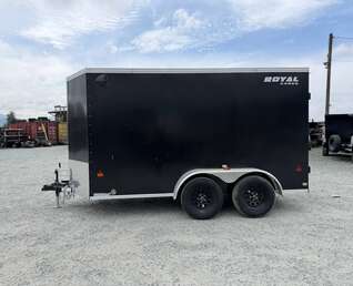 Thumbnail Photo of 2026 Royal Cargo 6x12 Enclosed Trailer Tandem Axle Rear Barn Doors Black 7700lbs GVW
