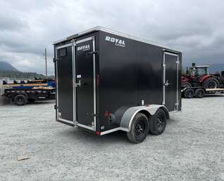 Thumbnail Photo of 2026 Royal Cargo 6x12 Enclosed Trailer Tandem Axle Rear Barn Doors Black 7700lbs GVW